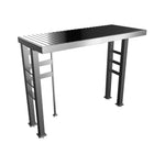 Castelle Flame Imperial 110-Inch 4-Burner 72K BTU Deluxe Stainless Steel Outdoor Kitchen Grill Island with Wine Cooler, Rotisserie, Cabinets, and Granite Countertops