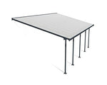 Canopia by Palram Feria Aluminium Patio Canopy 4 x 4.2 Polycarbonate Twin-Wall Panels Pergola 425 x 385 cm Grey for Roofing Your Patio