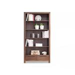 Book Shelf Open Bookcase Solid Wood Bookcase Modern Nordic Oak Bookshelf Storage Shelf Simple Walnut for Living Room, Home Office, Bedroom(A1)