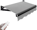 Retractable Awning Outdoor Electric Remote Control & Manual Crank Sunshade 3x1.5m Striped Patio Shelter UV Protection Weather Resistant