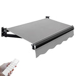 Retractable Awning Outdoor Electric Remote Control & Manual Crank Sunshade 3x1.5m Striped Patio Shelter UV Protection Weather Resistant