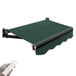 Retractable Awning Outdoor Electric Remote Control & Manual Crank Sunshade 3x1.5m Striped Patio Shelter UV Protection Weather Resistant