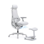 LiberNovo PRO AirFlow Dynamic Ergonomic Office Chair with Footrest, Desk Chair with Active AirFlow Seat Ventilation, 2 Ventilation Speeds, 5 Recline, Built-in Spine Stretch, for Office, Graphite 48cm