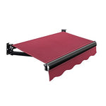 Outdoor Electric Retractable Patio Awning w/Remote Control & Manual Crank Handle, Gutter Design, Home/Commercial Use, 3x2.5m