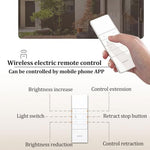 Outdoor Motorized Electric Retractable Patio Awning with LED Lights Smart Mobile App Control Full Cassette Sunshade Canopy for Windows & Doors