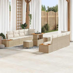Garden Sofa Set Black Poly Rattan with Cushions 11 Pieces Weatherproof Lounge Furniture for Garden Balcony Patio with Storage Space and Sturdy Construction, Lightweight, Space-Saving, Cosy