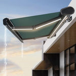 Patio Electric Retractable Awning with LED Lights - UV Protection, Weather Resistant, Adjustable Canopy for Outdoor Garden, Easy Installation