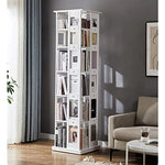 Solid Wood Bookshelf for Living Room Furniture Minimalist Household Floor Book Shelf Light Swivel Bookcase(D)