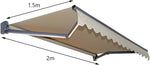 Motorized Electric Retractable Patio Awning with Lights, Paint Process, Curved Arm Chain Double Lamp, for Yard Balcony