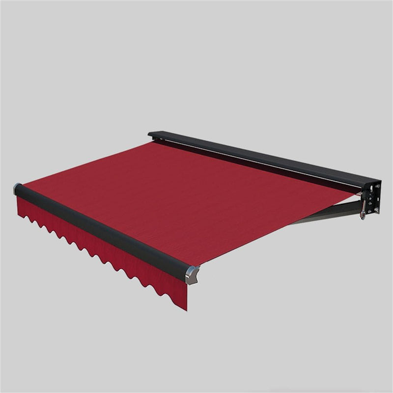 Patio Retractable Outdoor Awning Aluminum Canopy with LED Light Strip 5-Speed Settings 304 Stainless Steel Crank Arm 2.5x1.5m Perfect for Patios and Decks