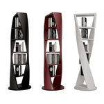 Bookshelf Lacquered Bookcase, Solid Wood Rotating Bookcase, Circular Shelving, Modern Simple Special-shaped Decorative Display Stand Bookcases(Red,L)