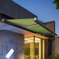 Outdoor Motorized Electric Retractable Patio Awning with LED Lights Smart Mobile App Control Full Cassette Sunshade Canopy for Windows & Doors