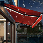 Outdoor Electric Retractable Awning with Lights, Premium Patio Canopy for Sun Shade Protection, Ideal for Courtyards and Businesses
