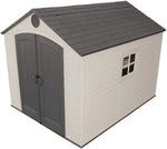 Lifetime 60282 Heavy Duty Garden Storage Shed, 7 x 12 ft (213 x 366 cm), High-Density Polyethylene (HDPE), Steel-Reinforced Apex Roof, Tan