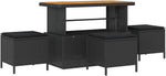 Garden Sofa Set Black Poly Rattan with Cushions 10 Pieces for Garden Balcony Patio Weatherproof Lounge Furniture with Storage Space Comfortable Upholstery Modular Ideal for Outdoor and