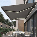 Electric Retractable Patio Awning, UV Water-Resistant Garden Shade Canopy Outdoor Sun Shelter for Deck