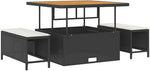 Garden Sofa Set Black Poly Rattan with Cushions 11 Pieces Weatherproof Lounge Furniture for Garden Balcony Patio with Storage Space and Sturdy Construction, Lightweight, Space-Saving, Cosy