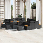 Garden Sofa Set with Cushions and Storage Space 14-Piece Beige Poly Rattan Weatherproof Outdoor Lounge Furniture for Garden Patio Balcony with Removable Cushions and Lightweight Aluminium