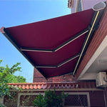 Retractable Electric Patio Awning with LED Lights & Remote Control, Aluminum Frame for Backyard, Garden, Balcony
