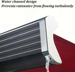 Outdoor Electric Retractable Awning with LED Lights - Deck, Balcony, Door & Window Sunshade, Weather Protection