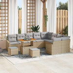 Garden Sofa Set Black Poly Rattan with Cushions 12 Pieces Weatherproof Outdoor Lounge Furniture for Garden, Patio, Balcony, with Storage Space, Modular Cosy, Includes Table and Cushion