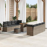 Poly Rattan Garden Sofa Set with Cushion and Storage Space Grey 80 x 80 x 71 cm Weatherproof Outdoor Lounge Furniture for Patio, Balcony and Conservatory, Space Saving and Cosy