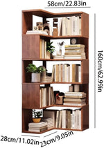Book Shelf Open Bookcase Nordic Living Room Bedroom Corner Solid Wood Bookcase Home Storage Rack for Living Room, Home Office, Bedroom