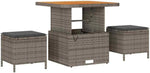 Garden Sofa Set 11 Pieces Grey Poly Rattan with Removable Cushions Weatherproof Lounge Outdoor Furniture for Garden Balcony Patio Modular Includes Table and Stool, Comfortable and Durable