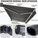 Waterproof Motorized Patio Electric Retractable Awning - Remote Control Sun Protection Shade Canopy for Deck, Window & Door, Ideal for Outdoor Spaces