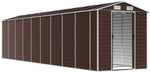 Brown Galvanised Steel Shed 191 x 810 x 198 cm with Ample Storage Space Ventilation Lockable Door for Garden Patio Tool Storage Lawn Mower