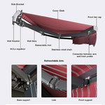 Patio Retractable Electric Sun Shade Awning 2x1.5m for Garden, Gazebo, Restaurant, Cafe
