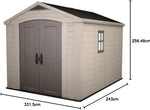 Keter Factor Outdoor Garden Storage Shed, Beige, 8 x 11 ft, 17197917