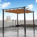 Top Outdoor Pergola with lights, solar sunshade grape trellis, Aluminum garden pergola with retractable roof, Rain and UV protection, Grape Trellis Pergola for Patio Backyard and Deck,A