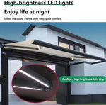 Electric Retractable Patio Awning, UV Water-Resistant Garden Shade Canopy Outdoor Sun Shelter for Deck
