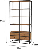 Book Shelf Open Bookcase Simple Floor-standing Storage Cabinet With Drawers, Living Room Wall-mounted Multi-layer Solid Wood Bookshelf for Living Room, Home Office, Bedroom