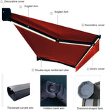 Electric Retractable Patio Awning with LED Lights, 3x1.5m Sun Protection Outdoor Canopy for Garden, Restaurant, Cafe
