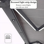 Outdoor Retractable Electric Awning with LED Lights, Remote Control, UV and Water Resistant for Outdoor Shade
