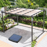 Top Outdoor Pergola with lights, solar sunshade grape trellis, Aluminum garden pergola with retractable roof, Rain and UV protection, Grape Trellis Pergola for Patio Backyard and Deck,A