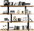 Book Shelf Open Bookcase Living Room Iron Industrial Style Partition Wall Display Rack Study Solid Wood Multi-layer Bookshelf for Living Room, Home Office, Bedroom