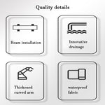 Retractable Patio Awning, Waterproof Canopy, Beam Installation, Thickened Widened Aluminum Tube, for Outdoor Doors Windows, Decks, Patios