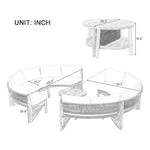Alora 6-Person Half Moon Beige Patio Sectional Set with Cushions and Table