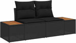 Garden Sofa Set Black Poly Rattan with Cushions 10 Pieces for Garden Balcony Patio Weatherproof Lounge Furniture with Storage Space Comfortable Upholstery Modular Ideal for Outdoor and