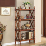 Book Shelf Open Bookcase Country Retro Solid Wood Bookshelf European Style Entrance Floor Shelf Storage Rack for Living Room, Home Office, Bedroom