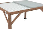 Yardistry 11ft x 13ft (3.4 x 4m) Wooden Louvered Pergola with Aluminium Roof 100% FSC certified premium wood