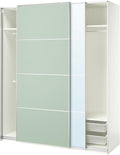 ProTuning PAX/MEHAMN/AULI Wardrobe with sliding doors, white double sided/light green mirror glass, 200x66x236 cm