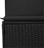 Garden Sofa Set Black Poly Rattan with Cushions 12 Pieces Weatherproof Outdoor Lounge Furniture for Garden, Patio, Balcony, with Storage Space, Modular Cosy, Includes Table and Cushion