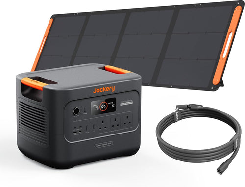 Jackery Explorer 3000V2 Solar Generator + 200W Solar Panel + 5M Extension Cable, 3072Wh LiFePO4, 2990W Output, Portable Power Station for Home Use, RVs, Camping & Emergency Backup