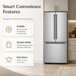 Fuaoddda FSDSL04 French Door Fridge Freezer 18.88cu Ft Wood Grain