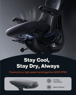 LiberNovo PRO AirFlow Dynamic Ergonomic Office Chair, Desk Chair with Active AirFlow Seat Ventilation, 2 Ventilation Speeds, 5 Recline, Built-in Spine Stretch, for Home Office, Graphite 48cm