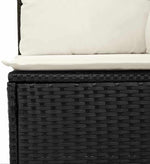 Garden Sofa Set 10-Piece Black Cream Poly Rattan with Cushions, Weatherproof Lounge Furniture for Balcony, Patio and Conservatory, Modular, Space-Saving, Cosy